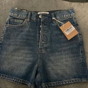 Reformation button fly jean shorts